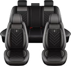 AOMSAZTO Car Seat Covers Fit for Kia Sorento 2007-2025 2026: Premium Seat Covers Waterproof Leather Automotive Seat Cushion Protector Compatible with Airbag(Only 5 Seats, Black&Grey)