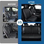 Seat Covers for Mercedes-Benz GLC 2023 2024 2025, Custom Fit All-Weather Car Seat Protectors Full Set, Waterproof Premium Leather, for 5-Seater Model - Black