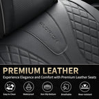 FLORICH Leather Automotive Seat Covers, Waterproof Seat Covers, Black Front Car Seat Cover, Full Coverage Car Seat Covers 2 Pack Car Seat Cushion Protector Universal Fit for Most Cars SUV Trucks
