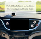 Car Vent Clips,Flowers Ladybug Car Air Freshener,3pcs White Daisy and 1pc Red Ladybug Alloy Car Decor Refillable Diffuser for Women