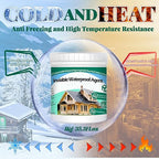 1Kg/35.3Fl.oz Invisible Waterproof Agent Indoor&Outdoor Waterproof Coating Set Transparent Liquid Sealant with Wooden Brush Resistant Work Gloves Putty Shovel Cut