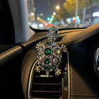 2pcs Car Vent Clips Cute Sea Turtle Green Beachy Accessories Beach Decor Air Decorations for Women Dashboard Rhinestone Sparkling