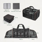 Expandable Cat Carrier for 2 Cats, Double Compartment Large Pet Carrier for Long Distance Car Travel, Includes 2 Portable Litter Boxes, Foldable Multi-Cat Travel for Road Trips & Camping, Black