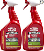 Nature's Miracle Advanced Stain & Odor Eliminator,32 Ounces,Sunny Lemon Scent,Severe Mess Enzymatic Formula For Tough Pet Messes,(Pack of 2)