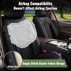 Car Seat Covers Fit for Toyota Highlander:2008-2025 2026 Breathable Cool Ice Silk Leather Automotive Seat Covers Airbags Compatible(5 Seats,Black)