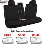 Breathable Premium Car Seat Covers Full Set，3D Air-Mesh Seat Covers for Cars，Comfortable Safety Airbag Compatible，Universal for Most Cars Sedan Truck SUV(Black/Red)