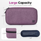 ALLCAMP Insulin Cooler Travel Case for Diabetic Organize Medication with 4 Ice Packs Purple(9X 4.72x 3.14 inches)