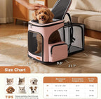 Lekereise Pet Carrier Backpack Expandable Cat Backpack Carrier for Small Dogs Large Cats Puppies, Dog Backpack Carrier for Hiking Travel Outdoor Hold Pets Up to 20 25 Lbs, Pink