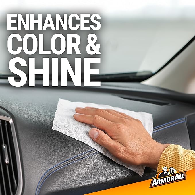 Armor All Car Protectant Wipes, Interior Car Wipes with UV Protection Against Cracking and Fading, 60 Wipes