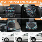 3 Gallons Car Trash Can with Lid, Bag Bin Hanging Waterproof Automotive Car Garbage Cans Leak Proof Vehicle Trash Can for Truck SUV,Colorful Leaves
