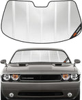 Windshield Sun Shade for Dodge Challenger 2008-2014. Reflective Aluminum Film Front Window Sunshade - BLAZBLOCK