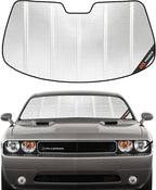 Windshield Sun Shade for Dodge Challenger 2008-2014. Reflective Aluminum Film Front Window Sunshade - BLAZBLOCK