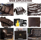 SEISSO Leather Repair Kit for Furniture, Dark Brown Vinyl Repair Kit with Mink Oil Car Interior Leather Recoloring Balm for Scratches, Fading Shoes, Car Seat, Sofa