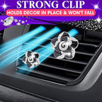 2 Pcs Car Air Freshener Vent Clip Set - Camellia Car Vent Clips Cute Auto Accessories for Women Interior Cute Decor Flower Vehicle Accessories