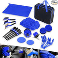 Auto Dynasty Car Detailing Kit, 19PCS Car Detailing Brush Set for Interior Exterior Wheels, Professional Car Care Cleaning Wash Kit with Duster for Air Vent, Car Accessories (Blue)