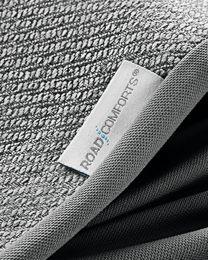 Road Comforts Car Seat Covers for Front Seat, Low Back Heavy Duty Breathable Flax Seat Protector, Airbag, Not Seat Belt Compatible, Washable Seat Cover Fits for Most Cars, Trucks, SUVs, Vans Gray