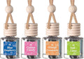 CE Craft Hanging Car Air Freshener – Fragrance Oil Diffuser with Essential Oils – Long-Lasting Aromatherapy Scents for Automobiles – 4 Pack, Summer