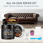Leather Recoloring Balm with 100ml Mink Oil Conditioner | White Repair Kit, Dye & Color Restorer for Furniture, Sofa, Car Seats, Bags | Restore Faded & Scratched Surfaces