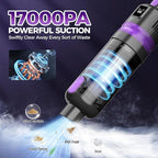 Handheld Vacuum Cordless Rechargeable 2-Speed Modes| 3-in-1 Portable Cordless Vacuum Cleaner with Charging Dock, for Car Home Office and Pet Hair (Purple)