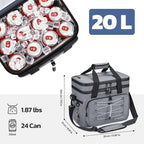 Maelstrom Portable Collapsible Soft Cooler Bag – 24/30/60 Cans Double-Deck Leakproof Ice Chest for Beach, Camping & Grocery