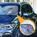xigua Watercolor Dragonflies Car Windshield Sunshade Foldable Front Window Sun Visor Protector for Car,SUV,Truck - Keep Vehicle Cool,55 x 27.6 Inch
