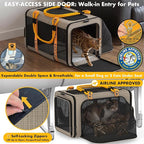 PAWZIDEA Expandable Pet Carrier TSA Airline Approved, 18″×11″×11″ Soft-Sided Top-Load Carriers for Small Dog & 2 Cats Under Seat, Collapsible Puppy & Animal Travel Bag Up to 18lbs, ID Card, Chew-Proof