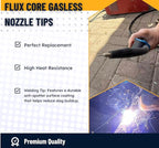 14pcs Flux Core Gasless Nozzle Welding Kit with Non-Stick Coating; Ceramic Welding Tips Replacement MIG Welder Accessories,Compatible with Lincoln,Eastwood and more (coated .030" Kit)