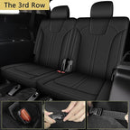 Full Set Seat Covers Fit for Kia Sorento 6 Seater:2021-2025 Premium Faux Leather Car Seat Cushion(Black)