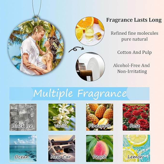 10-1000 Pcs Custom Air Fresheners with Picture - Double Sided Personalized Car Air Freshener with Photo & Logo, Hanging Auto Accessories & Custom Gifts for Branding Business Events (Rount)