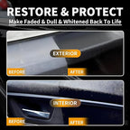 Plastic Restorer, Quick Plastic Parts Coating to Restore Original Black Color for Car Trim, Dashboard, Center Consoles & Door Panels for Shine Finish & UV Protection - 7oz/200ml