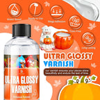 Air Dry Clay Glaze, 7oz Polymer Clay Glaze / Sealant High Gloss Varnish, Waterproof, Safe & Scratch Resistant for Clay, Painting, Ceramics, Wood Prevents Clay Cracking and Wear Remains Crystal Clear