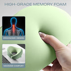 Skechers Women's Memory Foam Neck Pillow, Comfortable & Breathable Travel Pillow,Neck Pillow Airplane for Travel, Car Rides, Home, and Office Use, Ergonomic Design for Men and Women,Green