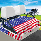 YOKYHOM American Flag Golf Cart Seat Covers for 2/4-Seater, Patriotic USA Seat Towel Blanket Keeps Seats Cool & Clean for Summer, Microfiber Fits EZGO, Club Car, Yamaha, 51"x31"