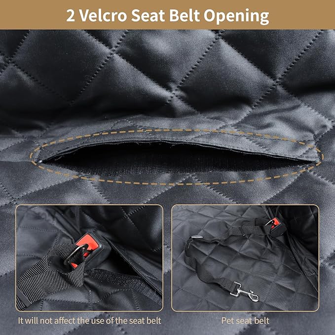 Dog Car Seat Cover,Pets Back Seat Extender,600D Heavy Durable 100% Waterproof Scratchproof Soft Dogs Hammock, Nonslip Backseat Protector for Cars Trucks SUVs