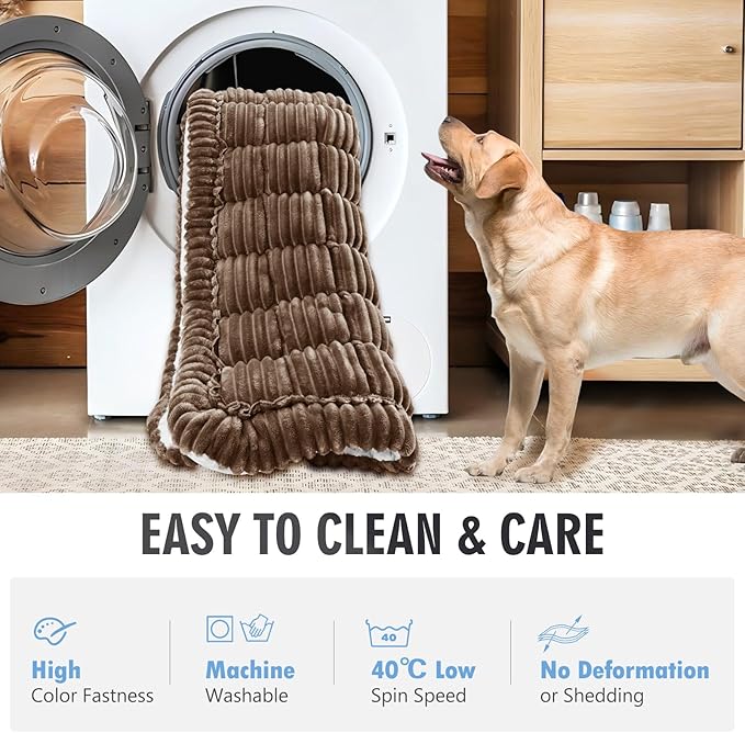 Backseat Dog Bed Non-Slip, Dog Bed for Car Back Seat Soft and Comfortable, Back Seat Pet Bed Mat for Travel, Pet Car Blanket for Backseat Extender and Seat Covers Brown (51”X 23.5”)