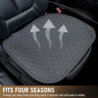 Linen Car Seat Covers for Cars - Non-Slip and Soft, 2 PCS Bottom Seat Cover Protectors with Storage Pocket, Linen Front Seat Covers Used for SUVs, Cars, Sedans (Deep Grey)