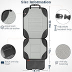 Sinvitron Car Seat Protector for Child Car Seat - Waterproof Non-Slip Leather Mat with 2 Mesh Pockets, Universal Seat Cover for Baby, Pets & Vehicles(2-Pack, Grey)