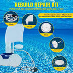 Rebuild Repair Kit Replacement for Polaris Zodiac Automatic Pool Cleaner 280 with Wheel, Tire, Drive Shaft, Turbine Bearing, All Purpoe Bag, Sweep Hose, Wheel Bearing, Tailsweep Pro