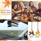 30 Pcs 30 Pcs Winter Car Diffuser Bottles Snowman Pumpkin Car Diffuser Winter Fall Hanging Empty Vehicle Air Freshener with Bow for Holiday Party Gift (Pumpkin)