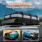 Heavy Duty Universal Rooftop Cargo Carrier Roof Rack, 64"x36"x5" Roof Rack Basket with 20 Cu.Ft Waterproof Bag, for SUV, Truck and Van, 250lbs Capacity, Corrosion Resistant (ROOF 64" and Bag)