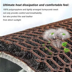 Cooling&Breathable 3D Air Mesh Car Seat Cushion for Summer, Universal Ventilated Comfortable Seat Pad, Suitable for Sedans,Vans,Pickup,Trucks,Suvs (Brown-1PcsBackCushion+1PcsSeatPad)