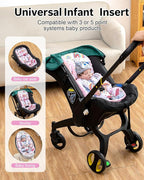 Infant Insert with Extra Headrest & Shoulder Pads, Baby Car Seat Head Neck Body Support, 2-in-1 Reversible Baby Car Seat Cuhsion for Girls Boys, Newborn Carseat Head Support for Stroller, Swing