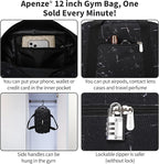 Small Gym Bag Carry On Bag - 12 in Mini Duffle Bag Lightweight for Overnight Travel(Marble Black)
