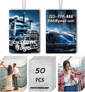 50PCS Custom Car Air Fresheners, Wholesale Double-Sided With Photo Text Logo, Suitable for Truck and Car Drivers, Business Logos (50 Rectangle)