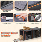 Cat Carrier Bag Large for Travel: 2-in-1 Cat Carrier Soft with Litter Box 34x13x16in Secure The Car Seat for 2 Cats Travelling Design Long Trips Ride