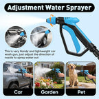 Upgraded Car Wash Foam Gun, Foam Cannon, Adjustable Hose Wash Sprayer with 2.5 to 6 Bars Foam Blaster, NEW Handle, Wash Mitten &Towel, Suitable for Car Cleaning & Garden Use with 1/2” Quick Connector