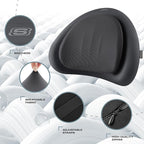 Skechers Lumbar Pillow Premium Memory Foam,Double-Layer-Office Chair Cushion for Tailbone Pain Relief,Butt Pillow for Office Chair,Car seat Cushion,Long Sitting Office Workers,and Car Drivers,Black