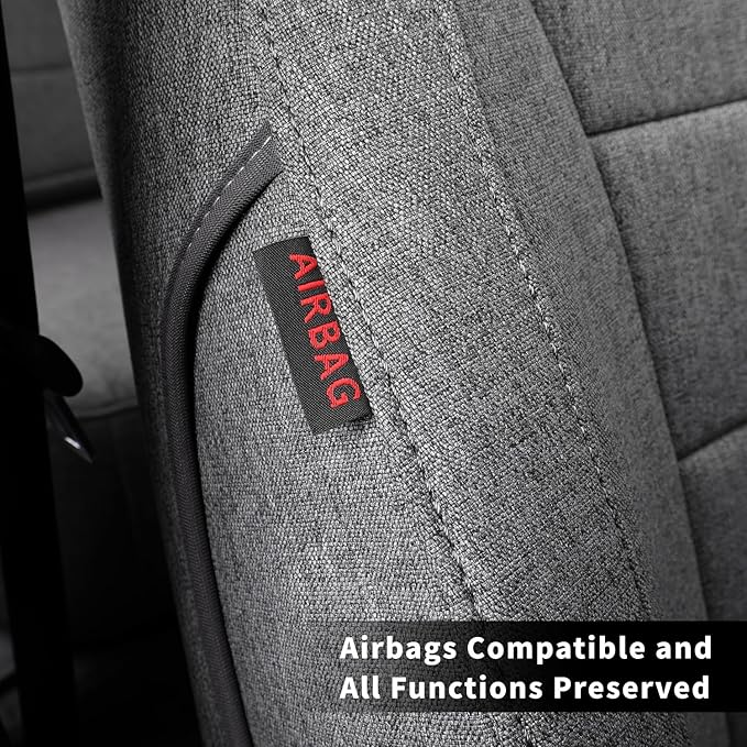 coverdream Rav4 Hybrid Seat Covers Custom Fit for 2019-2024 2025 Toyota Rav4 Hybrid (Not for XSE/SE/Plug-in Hybrid),Full Coverage,Airbag Compatible,Polyester Car Seat Protector(Full Set,Gray)