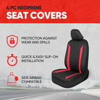 Motor Trend SpillGuard 2 Red Seat Covers for Cars & Seat Covers for Trucks - Neoprene Lining Waterproof Car Seat Covers Front Seats Only - SUV Seat Covers Protector - Forros para Asientos de Carro