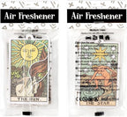 L1rabe 4Pcs Tarot Hanging Air Freshener Fragrance Scented Cards, Tarot Cards Theme Car Aromatherapy Tablets for Car Bedroom Wardrobe Shoe Cabinet, Quickly Eliminate Odor Home Office Pendant Decoration